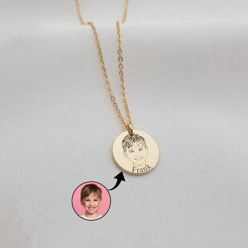 Photo Sketch Engraved Necklace - Prime & Pure