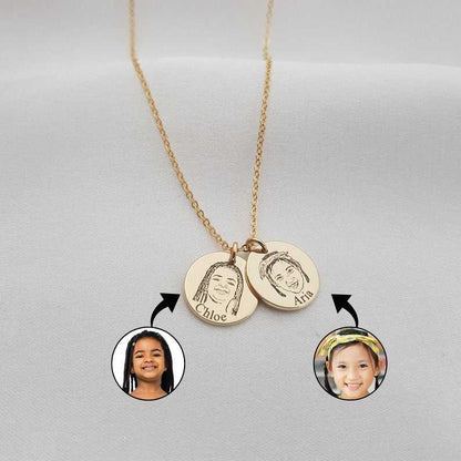 Photo Sketch Engraved Necklace - Prime & Pure