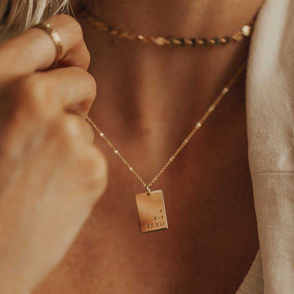 Personalised Rectangle Necklace - Prime & Pure