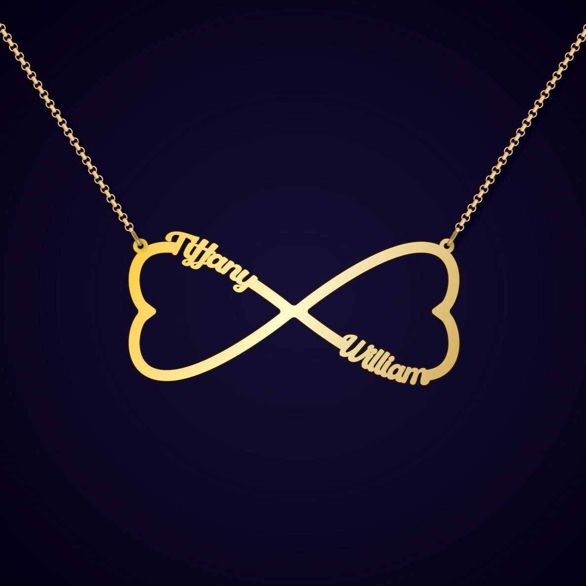 Heart Infinity Two Name Necklace - Prime & Pure