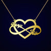 Infinity Heart Two Name Necklace - Prime & Pure