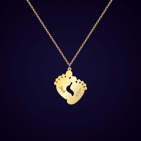 Newborn Feet Necklace - Prime & Pure