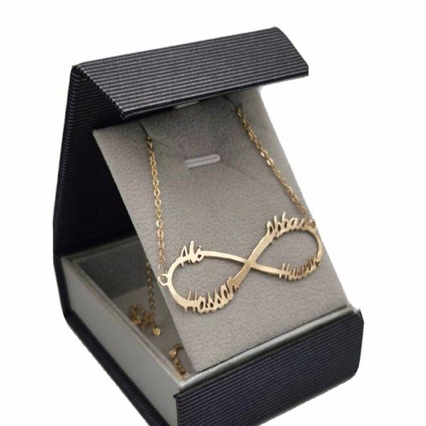 Real Gold Infinity 4 Names Necklace - Prime & Pure