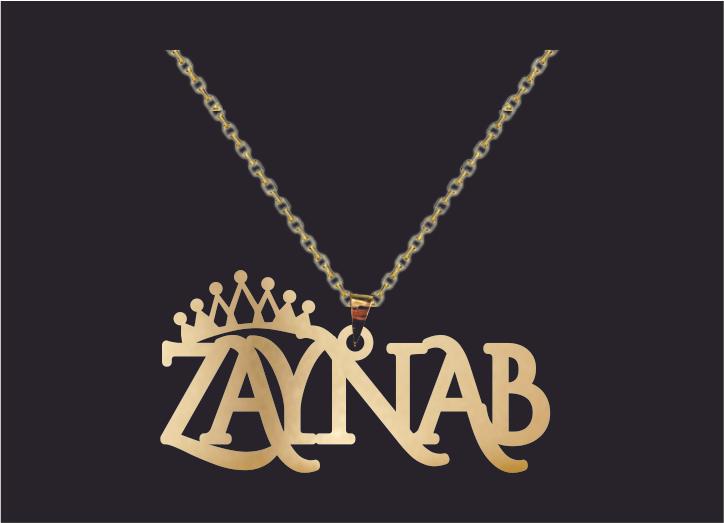 Crown name online necklace