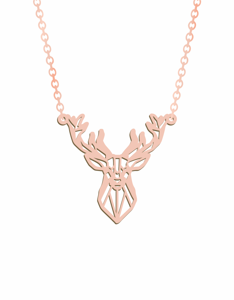 Geometric Deer (2) Necklace - Prime & Pure