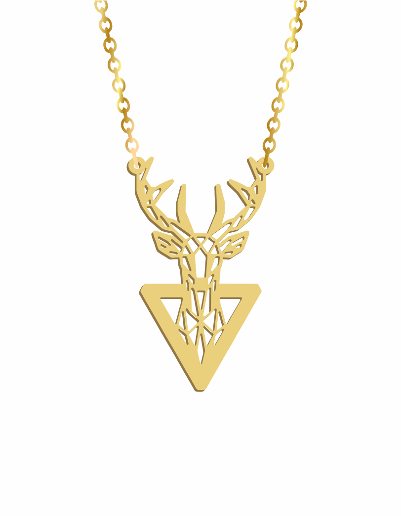 Geometric Deer (1) Necklace - Prime & Pure