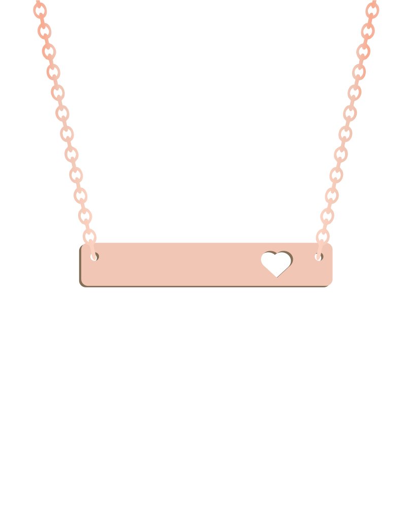 Engraved Bar with Heart Necklace - Prime & Pure