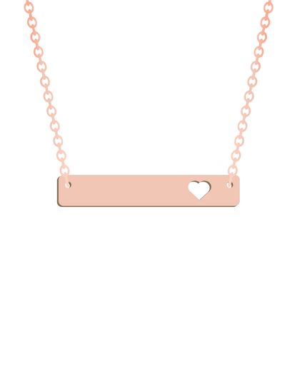 Engraved Bar with Heart Necklace - Prime & Pure