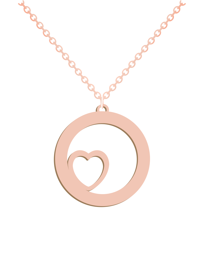 Engraved Name on Circle Heart Necklace - Prime & Pure