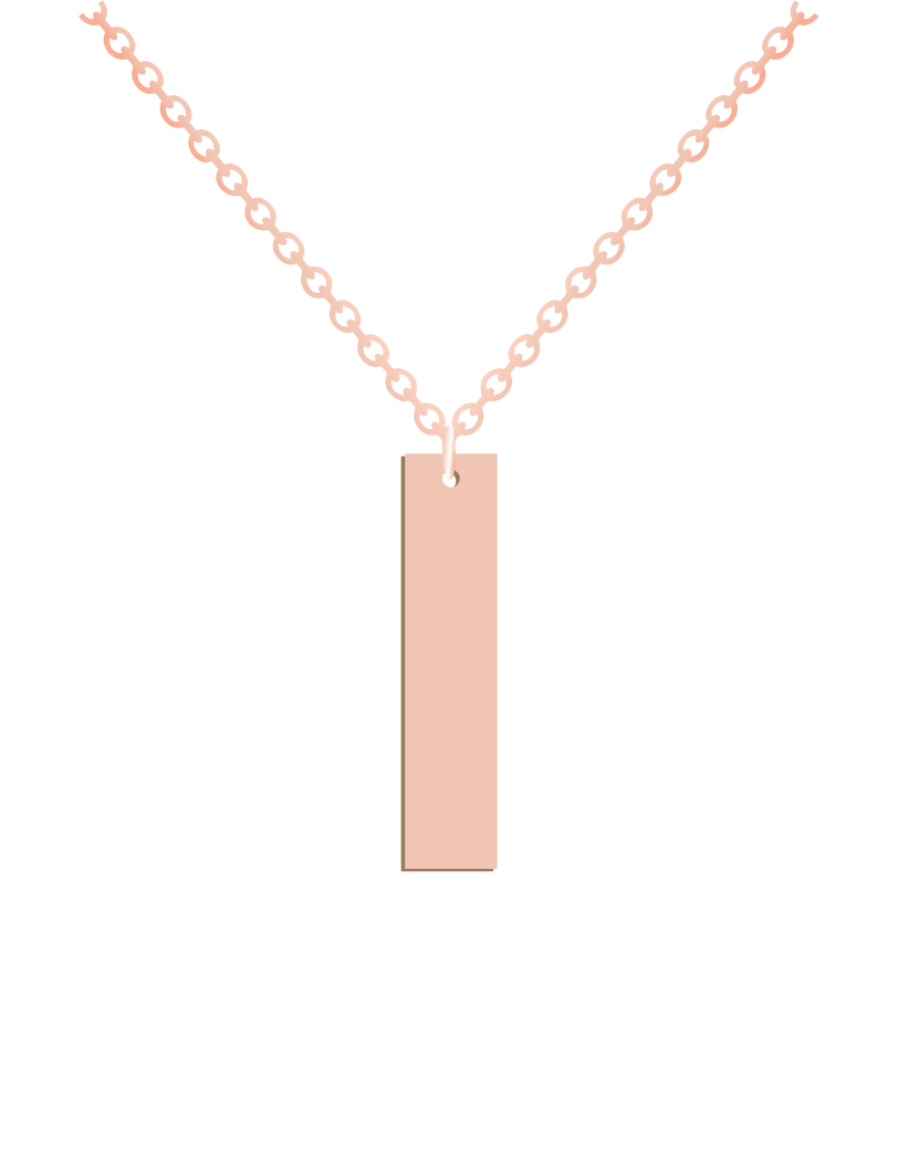 Engraved Vertical Bar Necklace - Prime & Pure