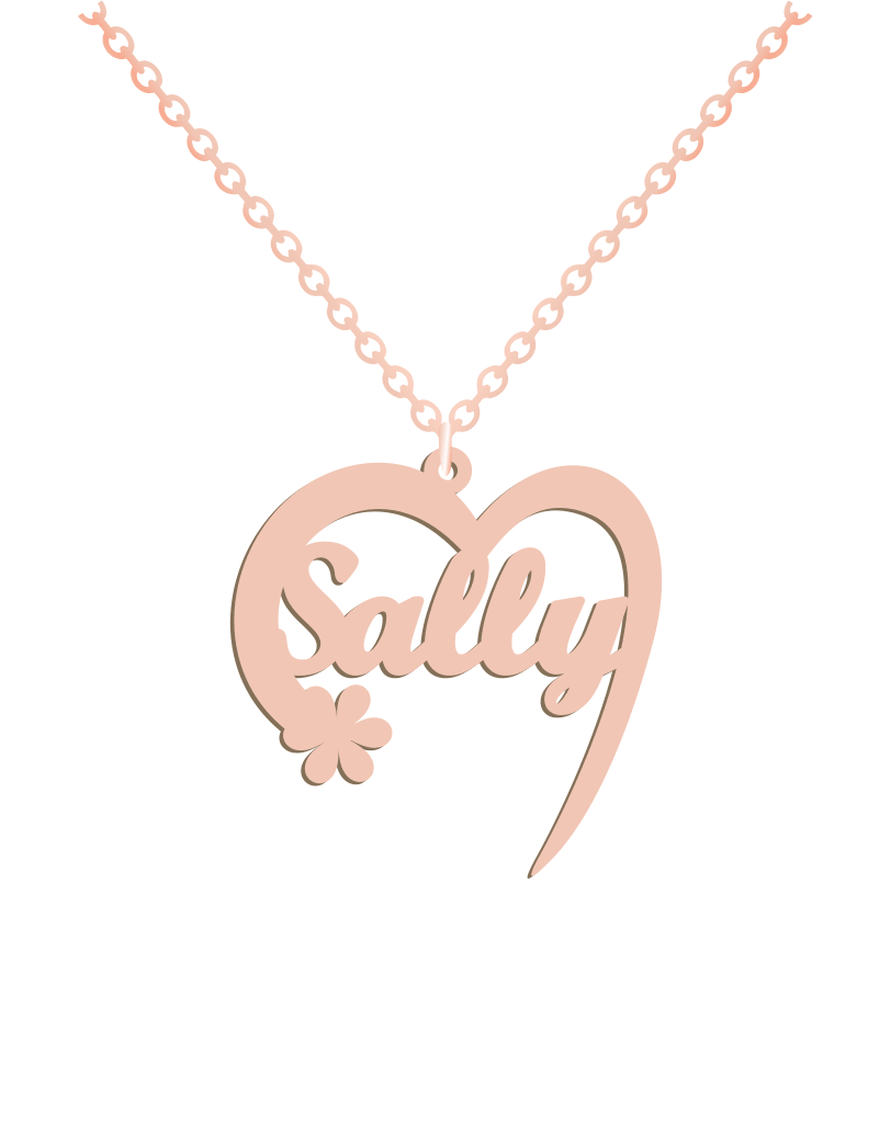 Heart with Flower Name Necklace - Prime & Pure