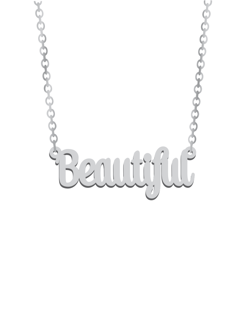 White gold deals personalized necklace