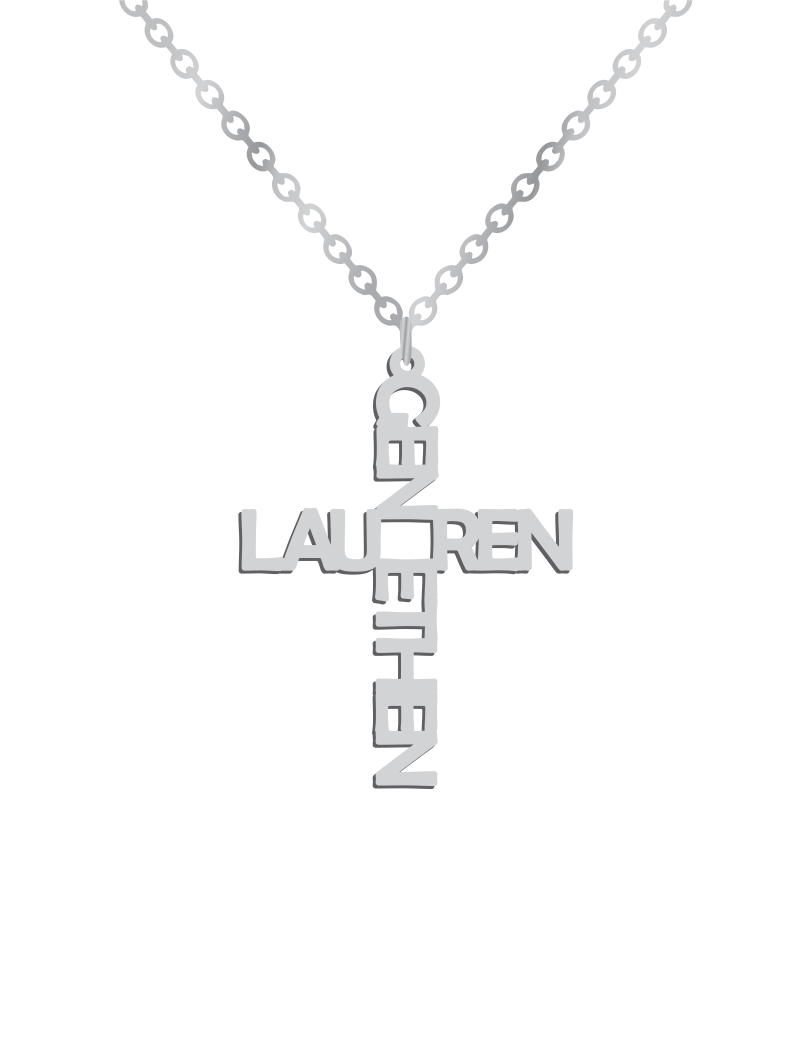 Couples Cross Names Necklace - Prime & Pure