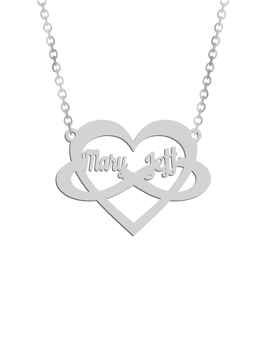 Couples Heart Infinity Names Necklace - Prime & Pure