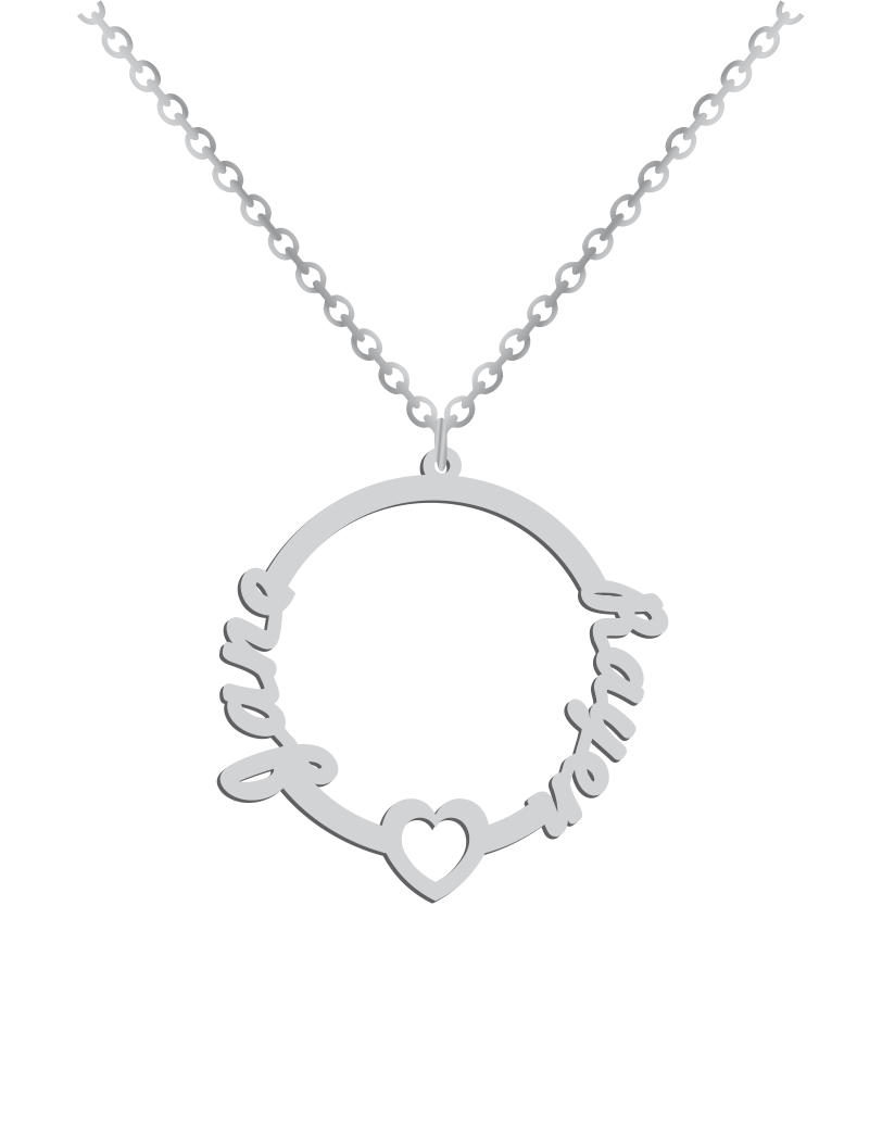 Couples Names Love Circle Necklace - Prime & Pure