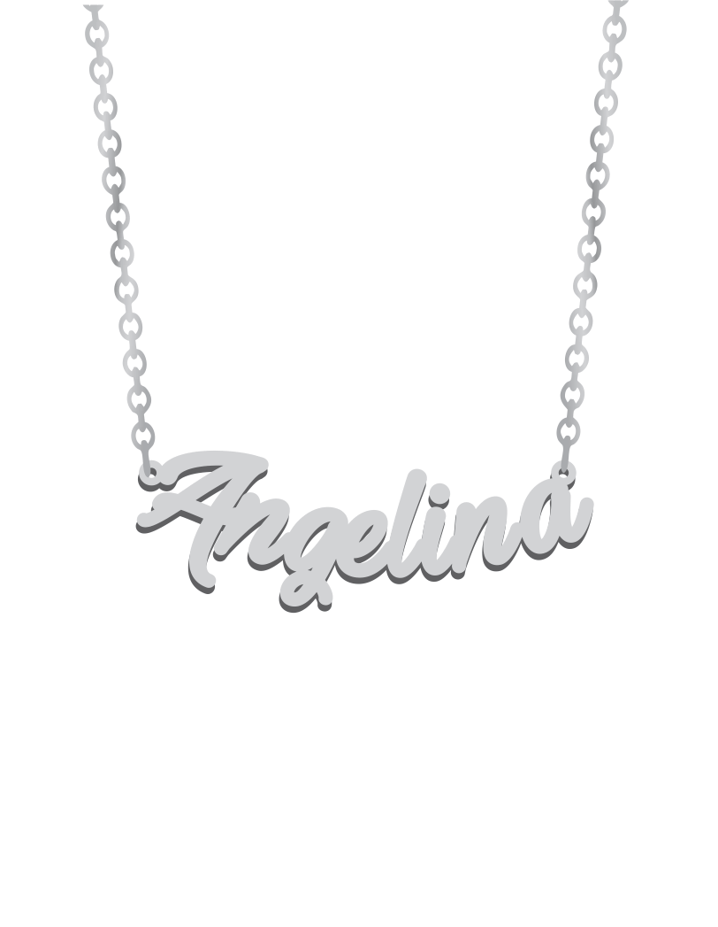 White gold on sale name chain