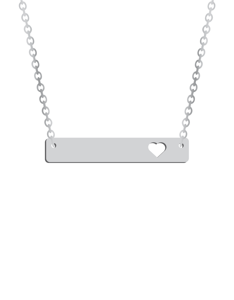 Engraved Bar with Heart Necklace - Prime & Pure