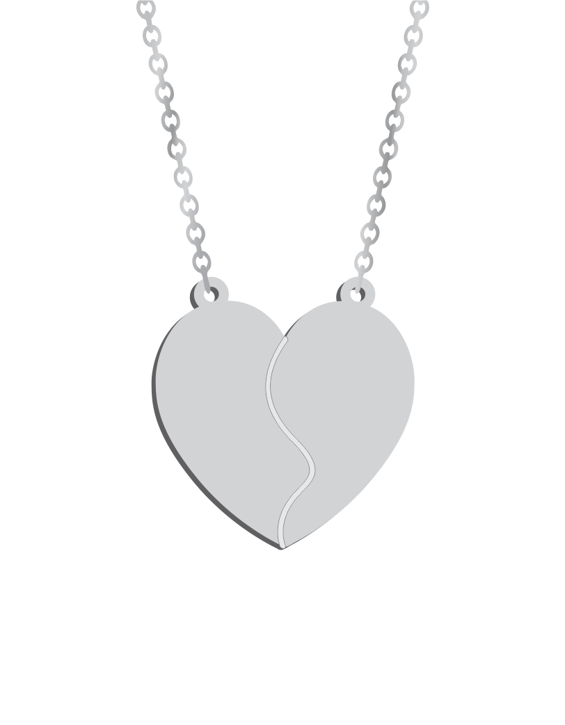 Engraved Couples Heart Names Necklace - Prime & Pure