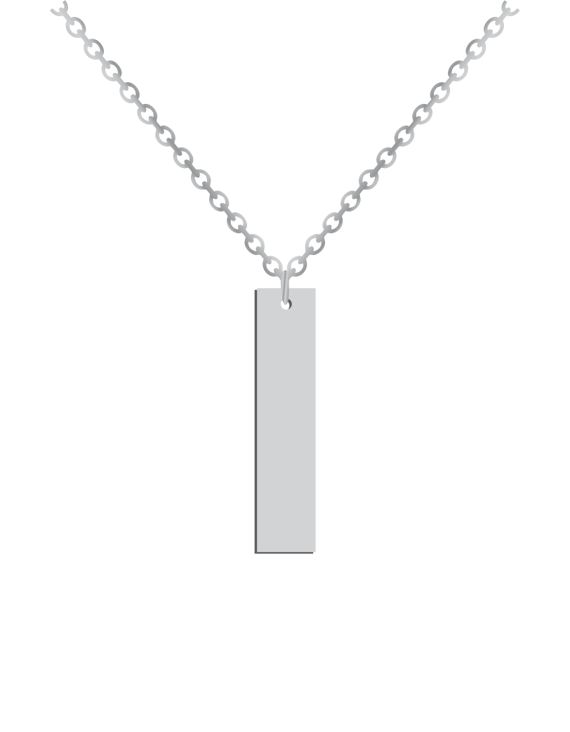 Engraved Vertical Bar Necklace - Prime & Pure