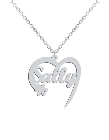 Heart with Flower Name Necklace - Prime & Pure