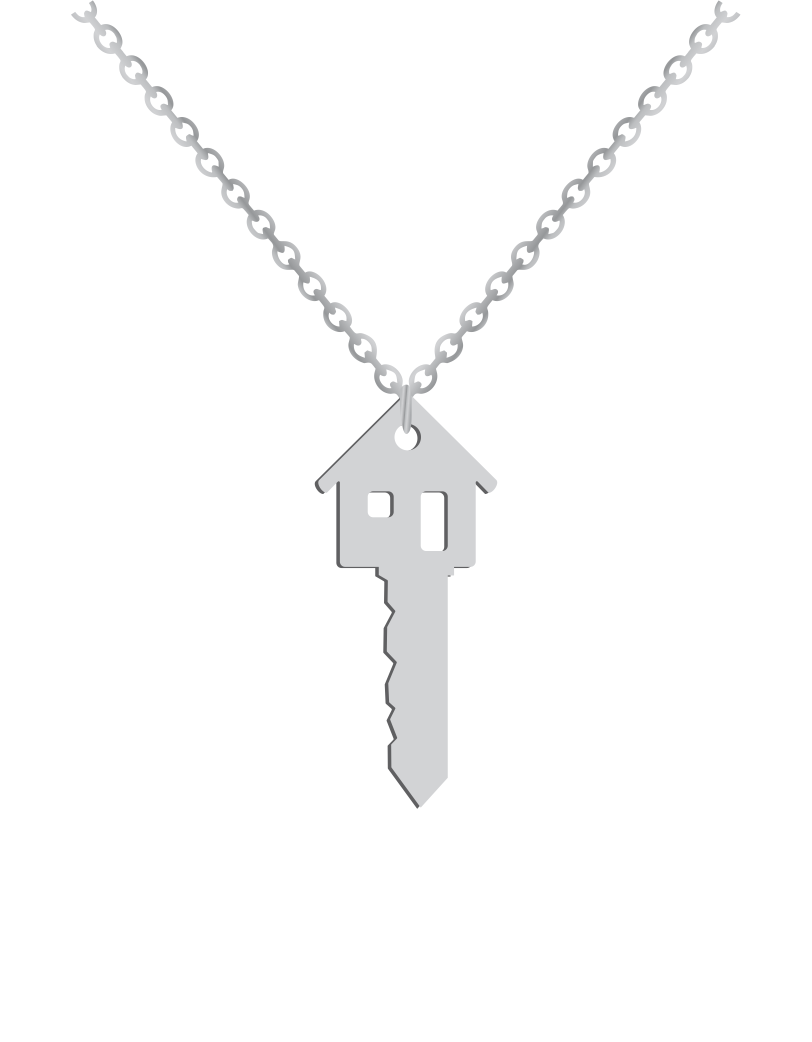 Home Key Name Engraved Necklace - Prime & Pure