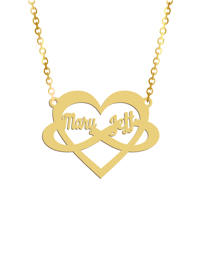 Couples Heart Infinity Names Necklace - Prime & Pure