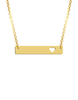 Engraved Bar with Heart Necklace - Prime & Pure