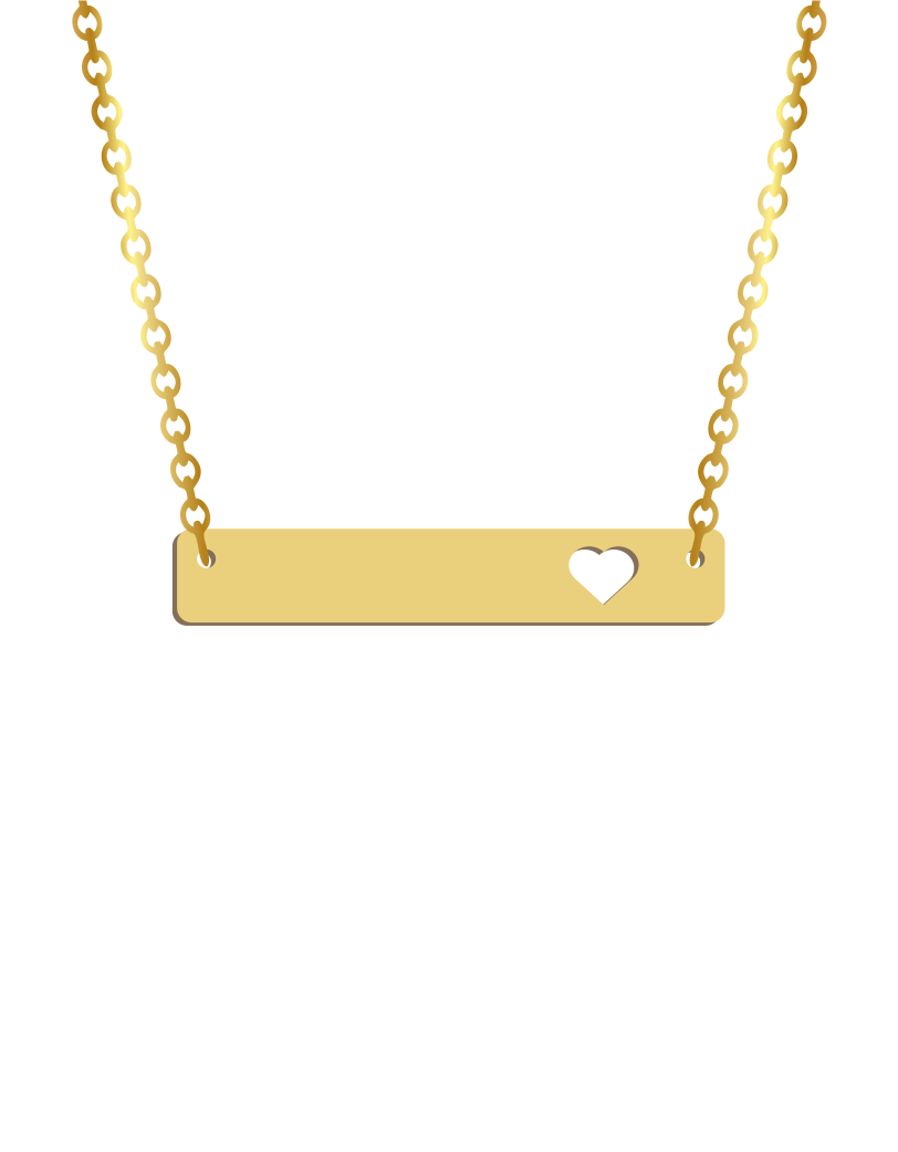 Engraved Bar with Heart Necklace - Prime & Pure