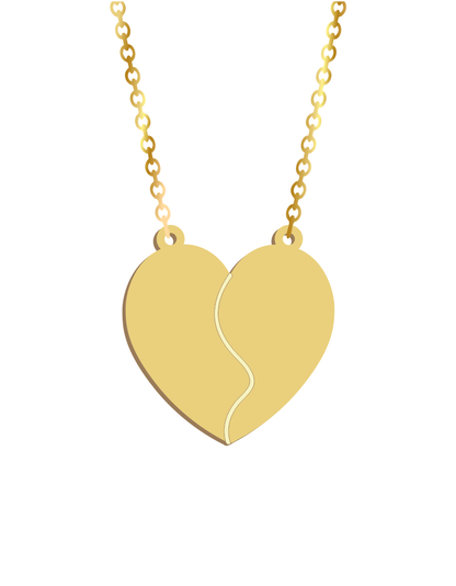 Engraved Couples Heart Names Necklace - Prime & Pure