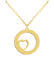 Engraved Name on Circle Heart Necklace - Prime & Pure