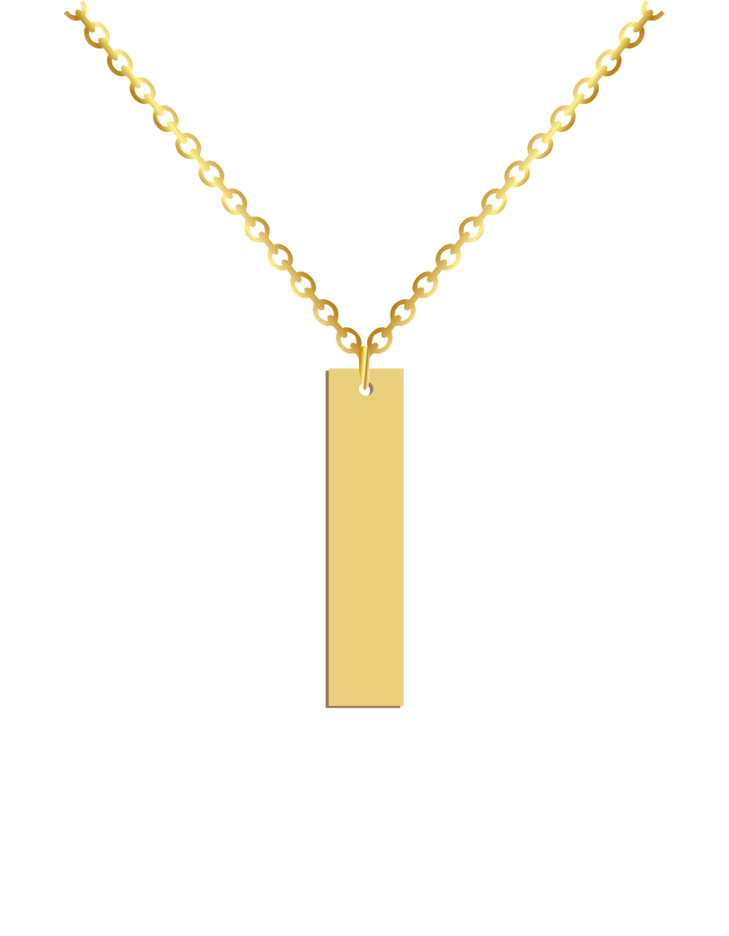 Engraved Vertical Bar Necklace - Prime & Pure