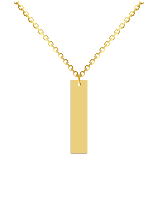 Engraved Vertical Bar Necklace - Prime & Pure