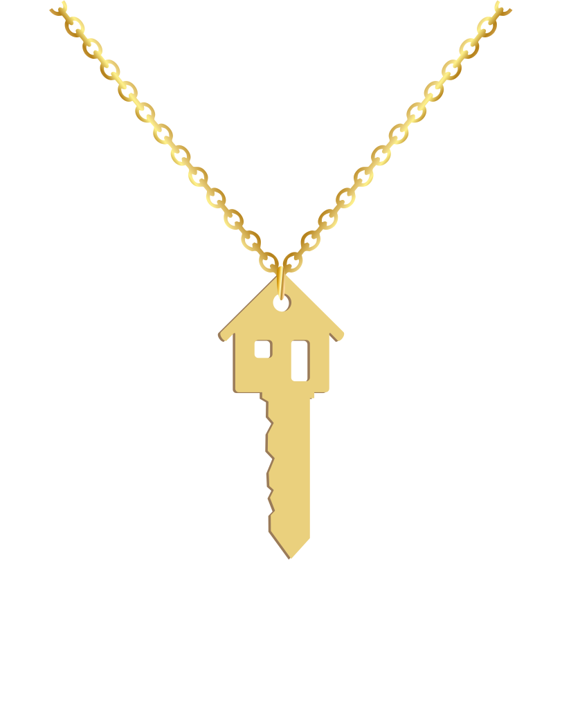 Home Key Name Engraved Necklace - Prime & Pure