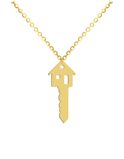 Home Key Name Engraved Necklace - Prime & Pure