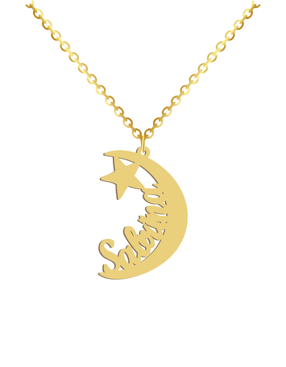 Moon Star Name Necklace - Prime & Pure