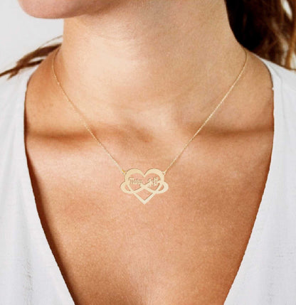 Couples Heart Infinity Names Necklace - Prime & Pure