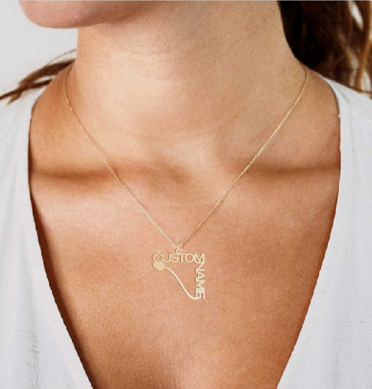 Couples Names with Tulip Necklace - Prime & Pure