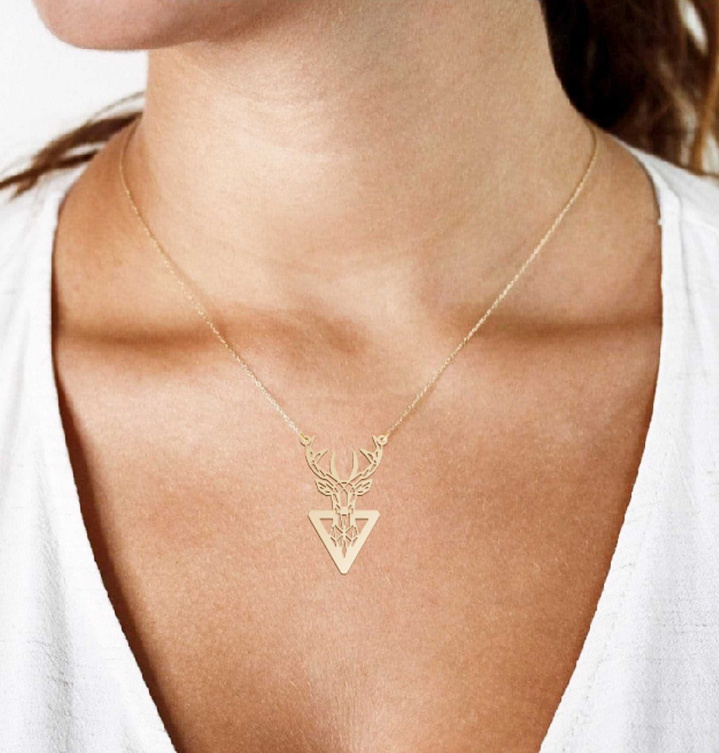 Geometric Deer (1) Necklace - Prime & Pure