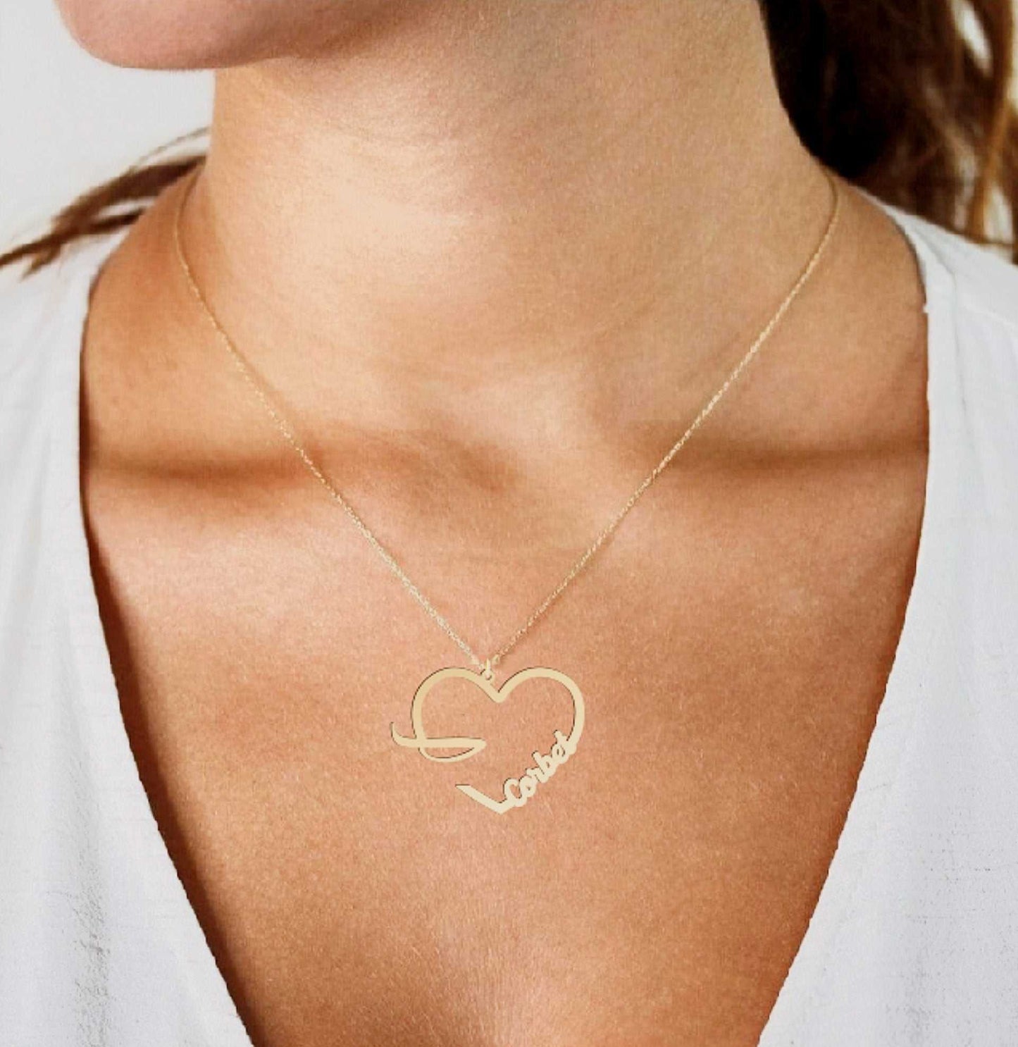 Heart Signature Name Necklace - Prime & Pure