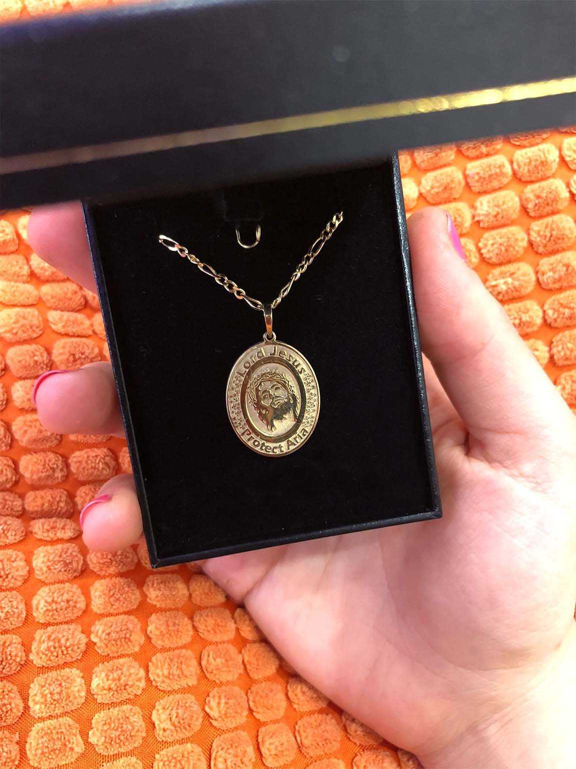 Real gold store medallion necklace