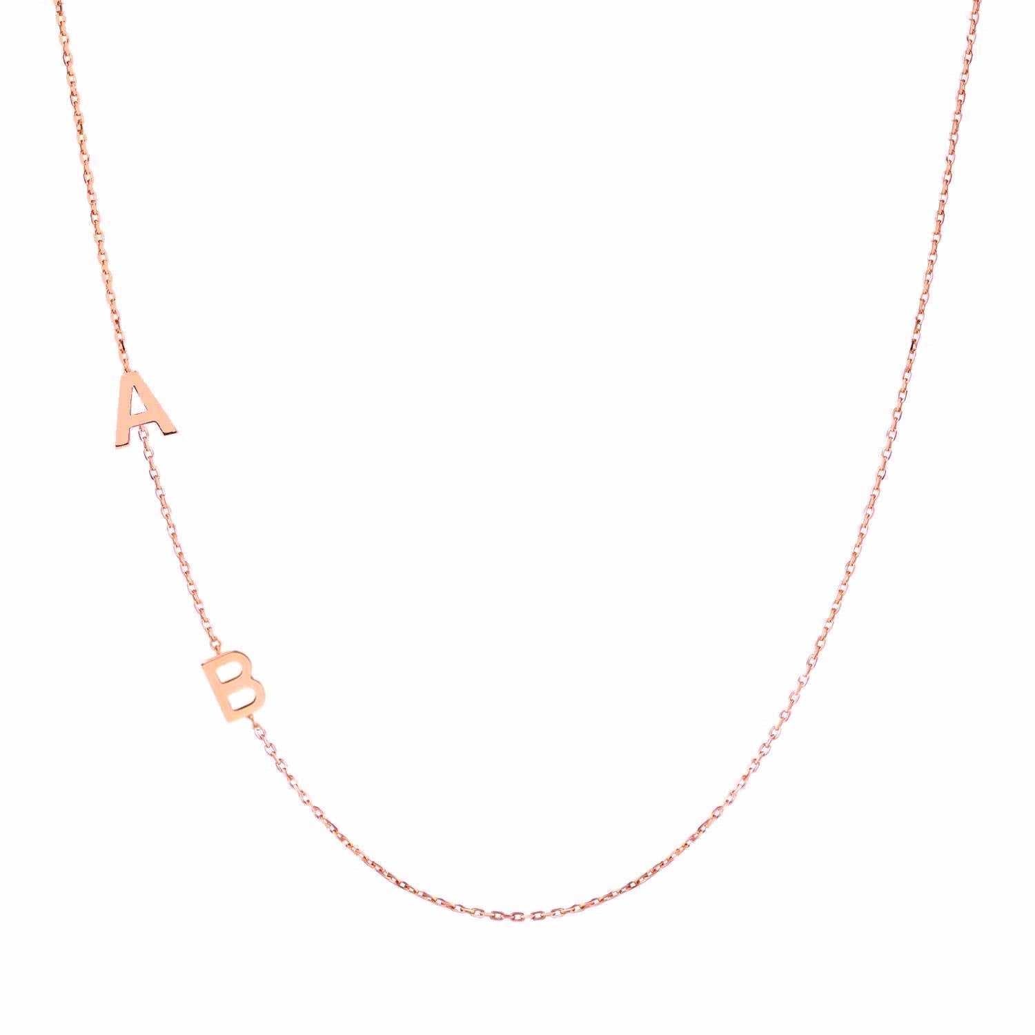 Sideways initial deals necklace silver