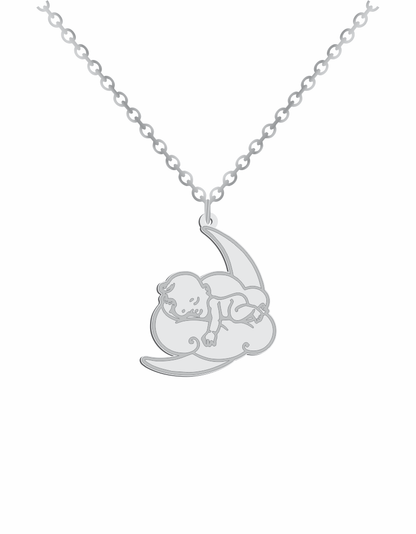 Baby Sleeping Moon Necklace - Prime & Pure