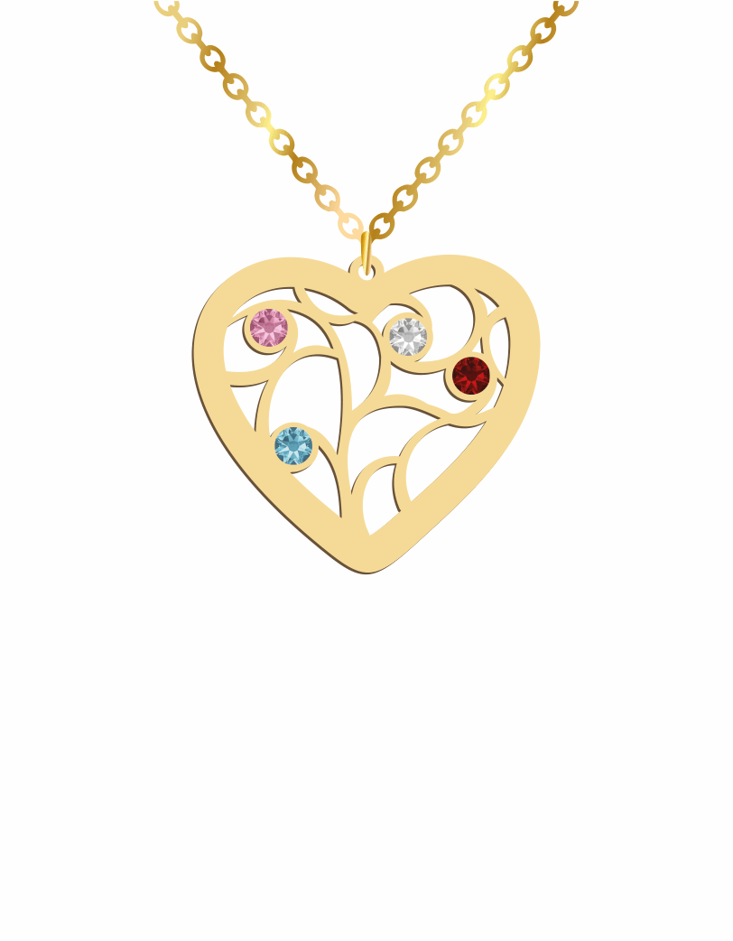 Family Heart Tree Birthstones Necklace - Prime & Pure